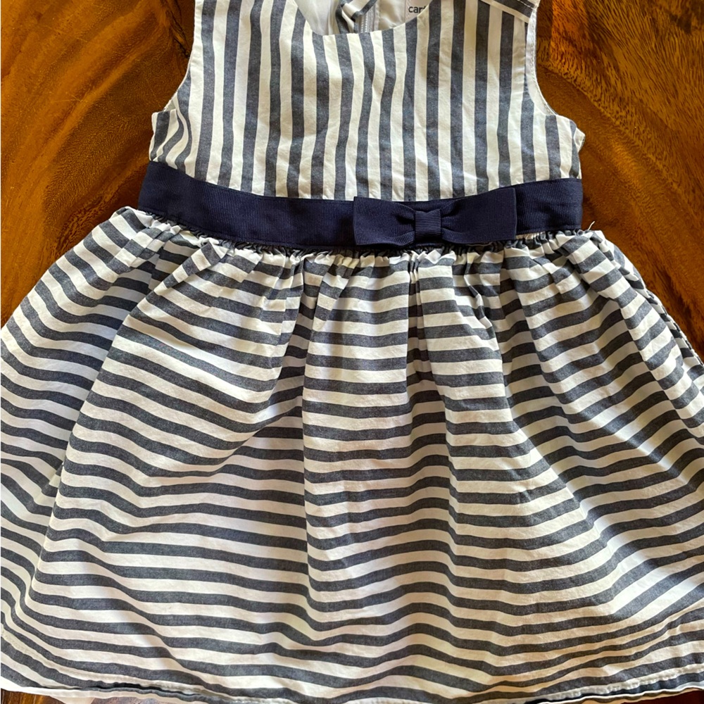 Navy and white formal baby dress 12m